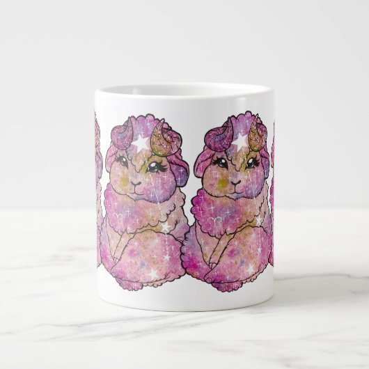 Aries Zodiac Sign Birthday ジャンボコーヒーマグカップ (正面)