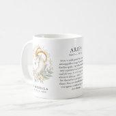 Aries Zodiac Sign Horoscope Personalized Gift コーヒーマグカップ (正面左)