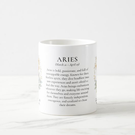 Aries Zodiac Sign Horoscope Personalized Gift コーヒーマグカップ (中央)