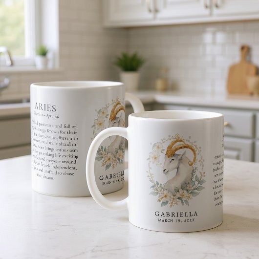 Aries Zodiac Sign Horoscope Personalized Gift コーヒーマグカップ