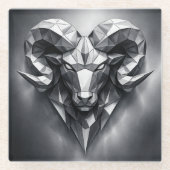 Aries zodiac sign masculine style ガラスコースター (正面)