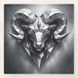 Aries zodiac sign masculine style ガラスコースター