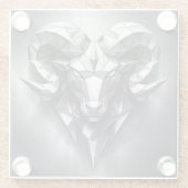 Aries zodiac sign masculine style ガラスコースター (裏面)