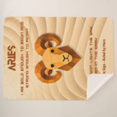 Aries Zodiac Sign Modern 3D Affirmation シェルパブランケット (正面(横))