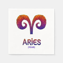 Aries Zodiac Sign / Zodiaco Aries スタンダードカクテルナプキン