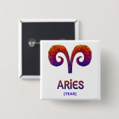 Aries Zodiac Sign / Zodiaco Aries 缶バッジ (正面&裏面)