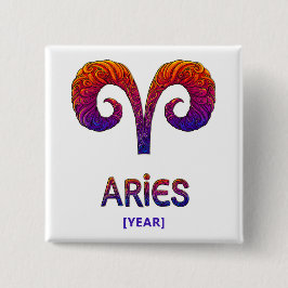 Aries Zodiac Sign / Zodiaco Aries 缶バッジ