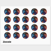 Aries Zodiac Star Sign Round Sticker ラウンドシール (シート)