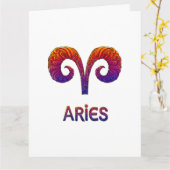 Aries Zodiac / Tarjeta Aries カード (黄色い花)