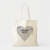 Aries Zodiac Tote Bag | Word Cloud Design トートバッグ (正面)