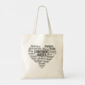 Aries Zodiac Tote Bag | Word Cloud Design トートバッグ (裏面)