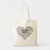Aries Zodiac Tote Bag | Word Cloud Design トートバッグ (正面)