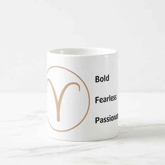Aries Zodiac Traits Bold Fearless Passionate コーヒーマグカップ (中央)