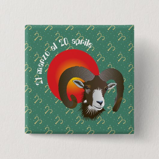 Ariete 21 marzo al 20 aprileボタン 缶バッジ (正面)