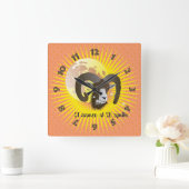 Ariete 21 marzo al 20 aprile Orologio スクエア壁時計 (ホーム)