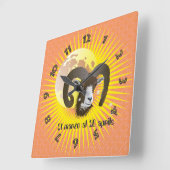 Ariete 21 marzo al 20 aprile Orologio スクエア壁時計 (傾斜)