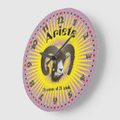 Ariete 21 marzo al 20 aprile Orologio ラージ壁時計 (傾斜)