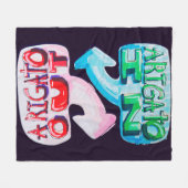 Arigato In, Arigato Out フリースブランケット (正面(横))