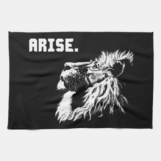 ARISE – ライオンやる気を起こさせる キッチンタオル (横)
