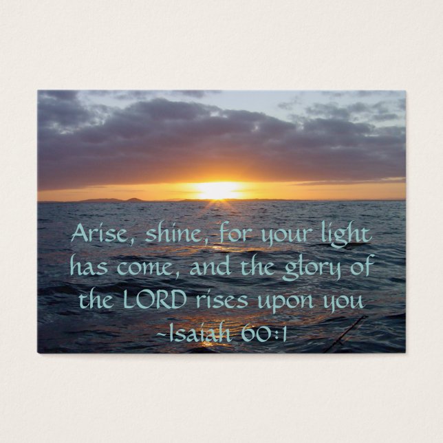 Arise Shine - Isaiah 60:1トラクトカード/ (正面)