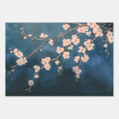 Aristocrat Lady Elegant Portrait Navy Blue ラッピングペーパーシート (正面3)