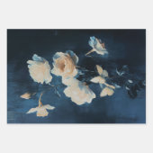 Aristocrat Lady Elegant Portrait Navy Blue ラッピングペーパーシート (正面2)