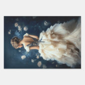 Aristocrat Lady Elegant Portrait Navy Blue ラッピングペーパーシート (正面)