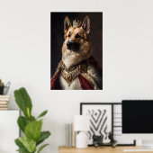 Aristocratic German Shepherd Art, Renaissance Dog ポスター (ホームオフィス)