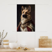 Aristocratic German Shepherd Art, Renaissance Dog ポスター (キッチン)
