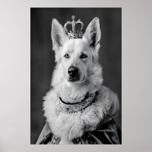Aristocratic German Shepherd Dog Portrait, Funny ポスター (正面)