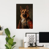Aristocratic German Shepherd Print, Renaissance ポスター (ホームオフィス)