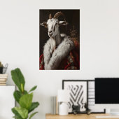 Aristocratic Goat Portrait, Renaissance Animal Art ポスター (ホームオフィス)