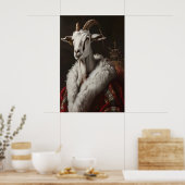 Aristocratic Goat Portrait, Renaissance Animal Art ポスター (キッチン)