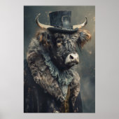 Aristocratic Highland Cow Portrait, Renaissance ポスター (正面)