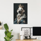 Aristocratic Labrador Art Print, Funny Renaissance ポスター (ホームオフィス)
