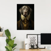 Aristocratic Labrador Portrait, Funny Royal Dog ポスター (ホームオフィス)