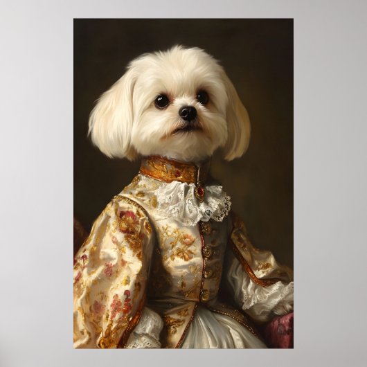Aristocratic Maltese Dog Art Print, Renaissance ポスター (正面)