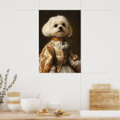 Aristocratic Maltese Dog Art Print, Renaissance ポスター (キッチン)