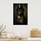 Aristocratic Rottweiler Print, Funny Renaissance ポスター (キッチン)