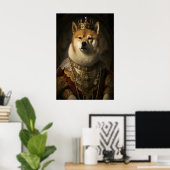 Aristocratic Shiba Inu Portrait Print, Funny Dog ポスター (ホームオフィス)