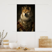 Aristocratic Shiba Inu Portrait Print, Funny Dog ポスター (キッチン)