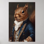 Aristocratic Squirrel Portrait, Renaissance Animal ポスター (正面)
