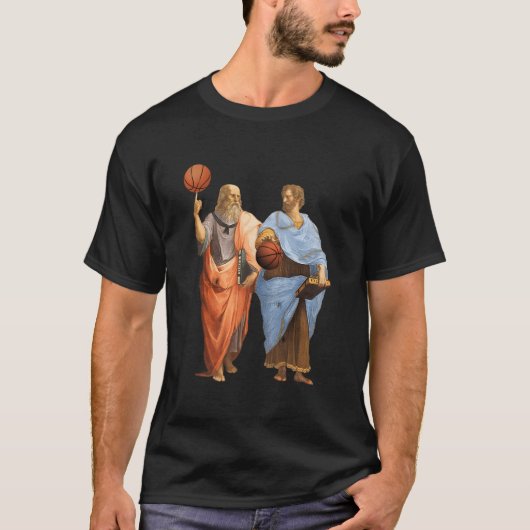 Aristotle And Plato With Basketballs Philosophy Ma Tシャツ (正面)
