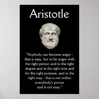 Aristotle - Anger Management Quote ポスター