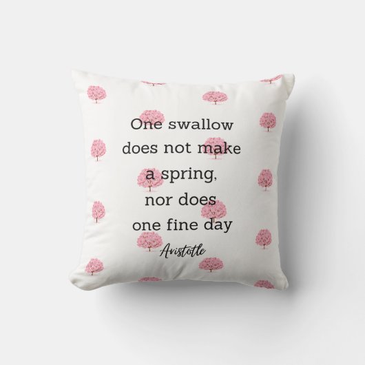 Aristotle Spring Quote Decor For Home  クッション (正面)