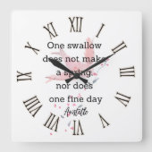 Aristotle Spring Quote Decor For Home  スクエア壁時計 (正面)