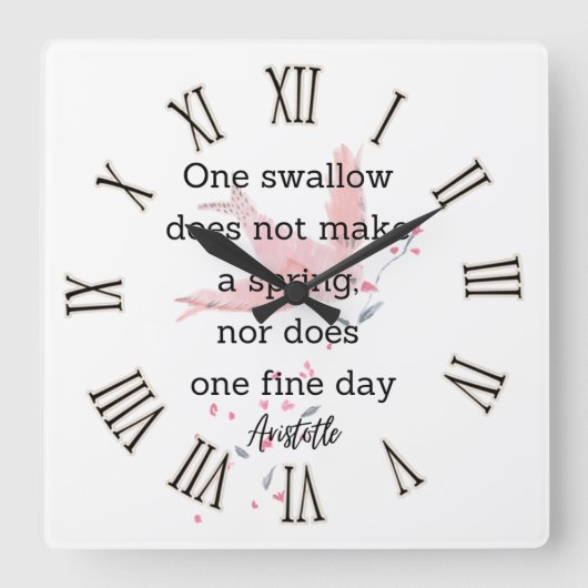 Aristotle Spring Quote Decor For Home  スクエア壁時計 (正面)
