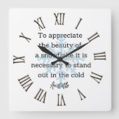 Aristotle Winter Quote Decor For Home スクエア壁時計 (正面)