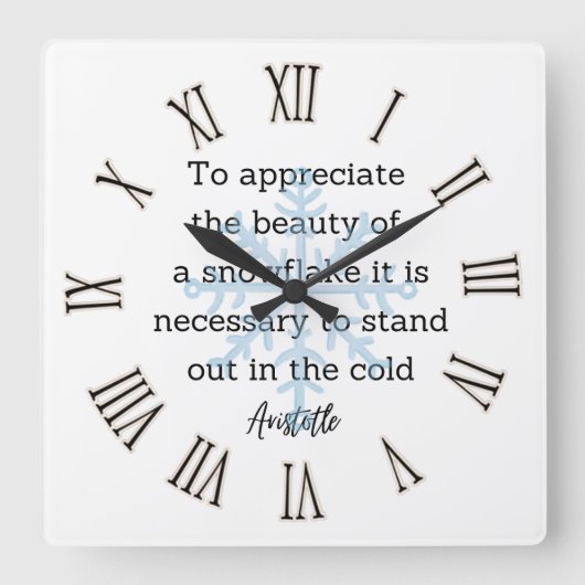 Aristotle Winter Quote Decor For Home スクエア壁時計 (正面)