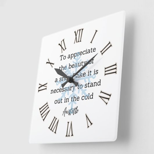 Aristotle Winter Quote Decor For Home スクエア壁時計 (傾斜)
